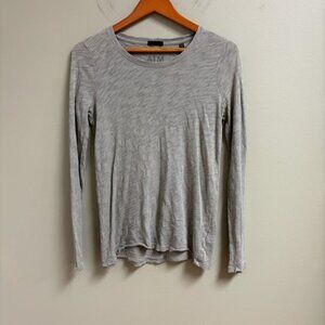 ATM Womens Slub Jersey Long Sleeve Destroyed Wash Tee Green Size XS Distressed